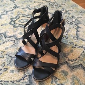 Franco Sarto gladiator block heels